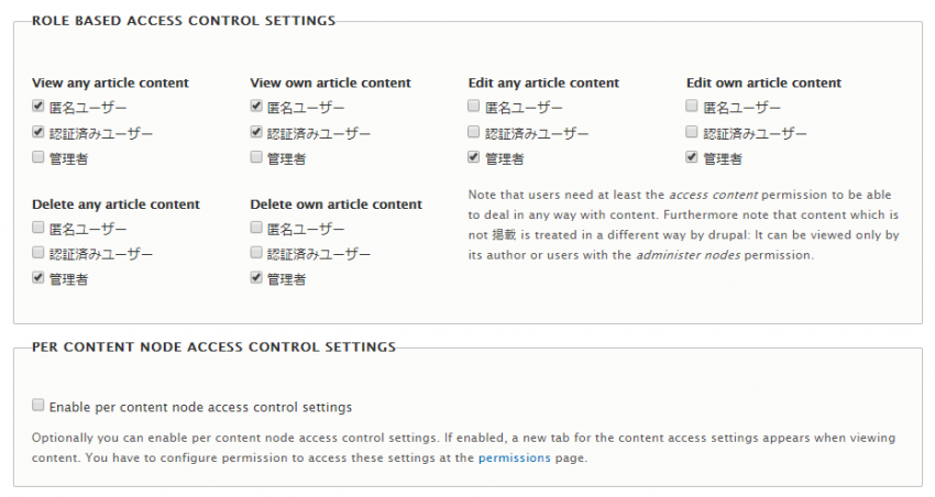Drupalの権限設定