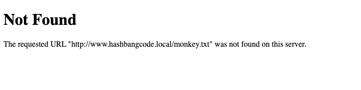 The 'not found' message returned by fast_404 