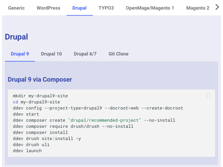 ddevでdrupal9をインストール