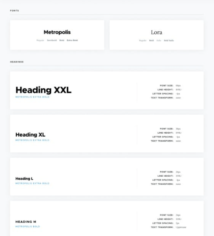 Screenshot of typography