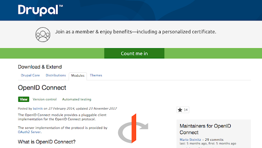 Open ID Connectモジュールを入れる