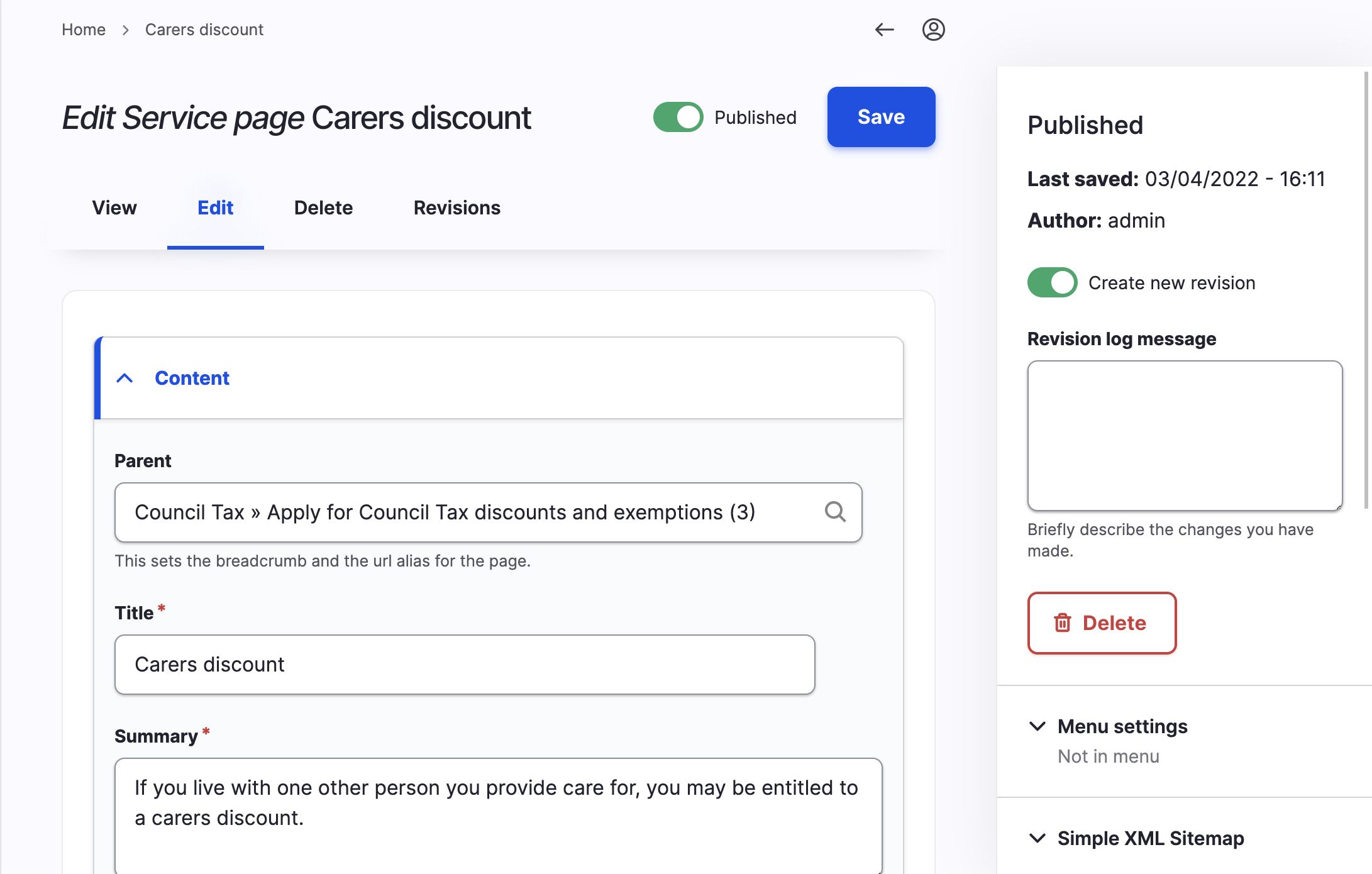 サービスページ編集フォーム