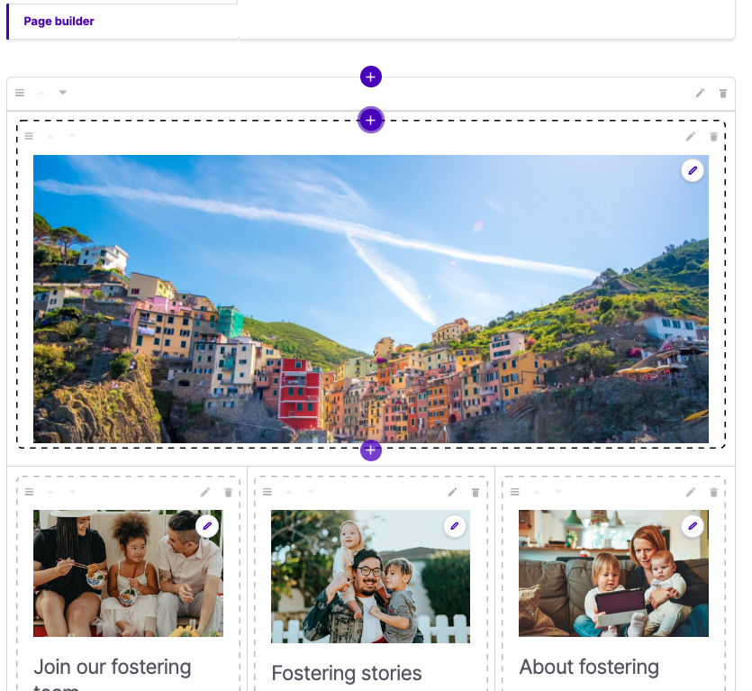 サブサイトのページビルダー